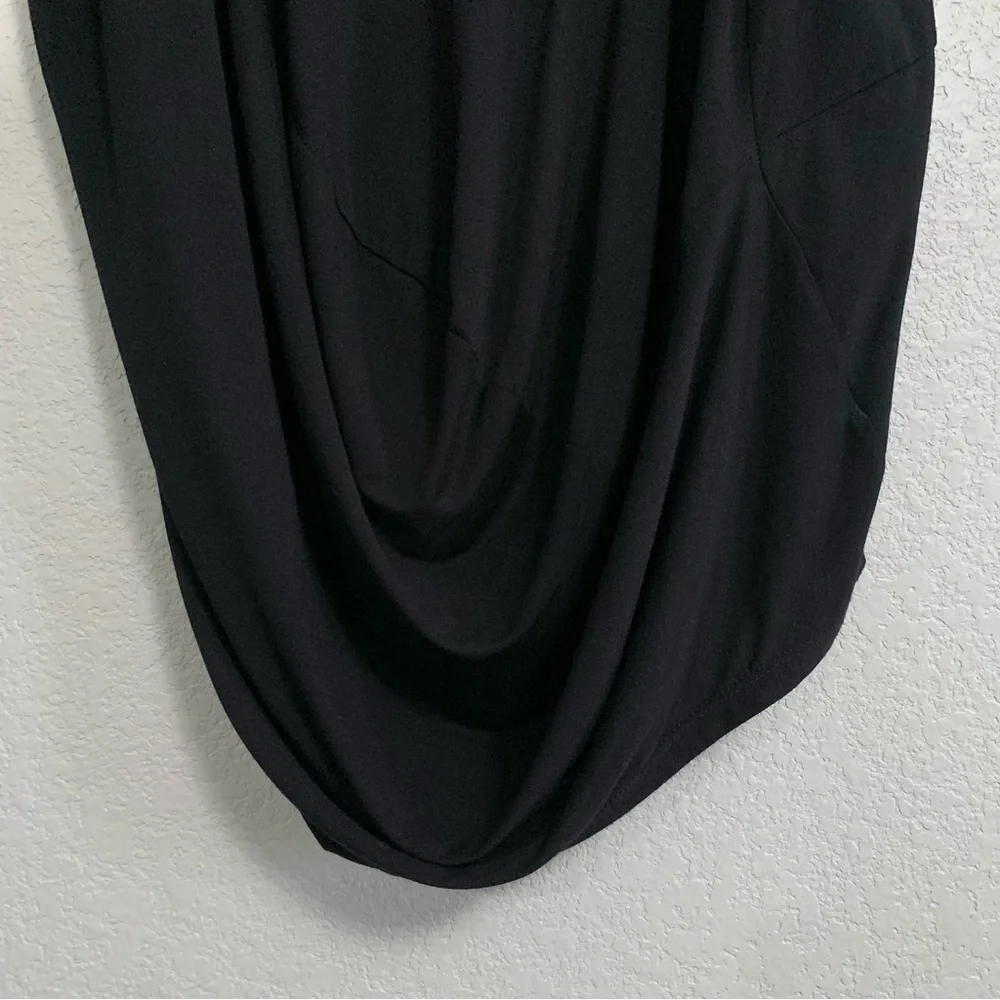 Alembika Top Womens 4 Lagenlook Asymmetrical Seam Oversized Drape Black US XL - Picture 8 of 16